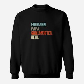 Ehemann Papa Grillmeister Held Sweatshirt, Herren Sweatshirt mit Spruch - Seseable