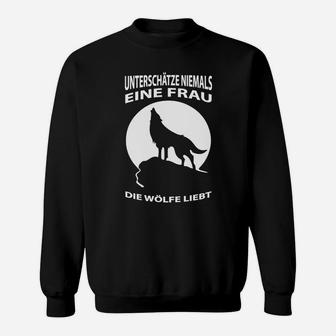 Eine Frau Die Wölfe Liebt Sweatshirt - Seseable