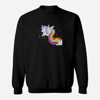Einhorn Mit Magischen Regenbogen Sweatshirt - Seseable