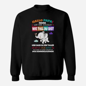 Elefanten Motiv Sweatshirt Hallo Papa! für werdende Väter - Seseable