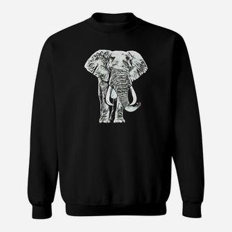 Elefanten Wildtier Tier Afrika Rüssel Elfenbein Sweatshirt - Seseable