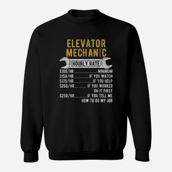 Elevator Mechanic Maintenance Rate Technician Sweatshirt - Seseable