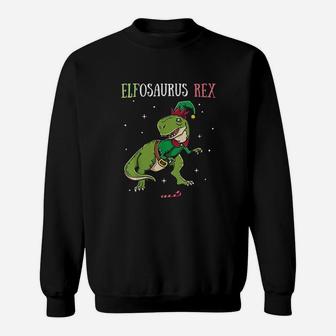 Elf Dinosaur Elves Christmas Sweat Shirt - Seseable