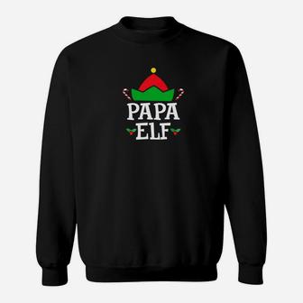Elf Papa Matching Family Group Christmas Pajama Sweat Shirt - Seseable