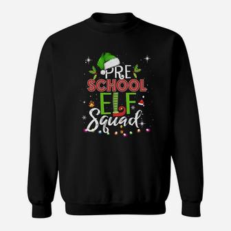 Elf Squad Pre School Christmas Teacher Top Sweat Shirt - Seseable