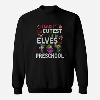 Elves Christmas Preschool Teacher Sweat Shirt - Seseable