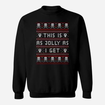 Emo Gothic Ugly Christmas Sweater Emo Gothic Goth Scene Alternative Grunge Punk Rock Christmas Skull Sweat Shirt - Seseable