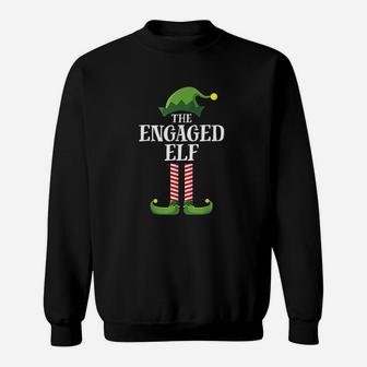 Engaged Elf Matching Family Group Christmas Party Pajama Sweat Shirt - Seseable
