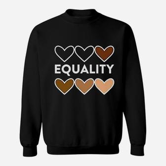 Equality Hearts Civil Rights Equal Graphic Sweat Shirt - Seseable