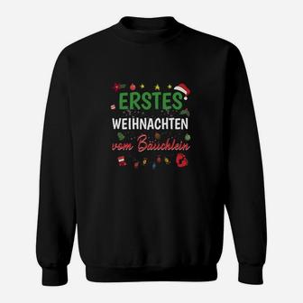 Erstes Weihnachten Schwanger Sweatshirt, Schwarzes Umstandsmode Tee - Seseable