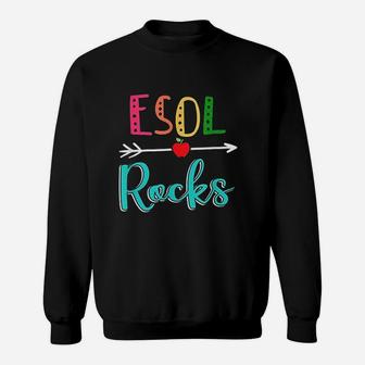 Esol Rocks Teacher Back To School Sweat Shirt - Seseable