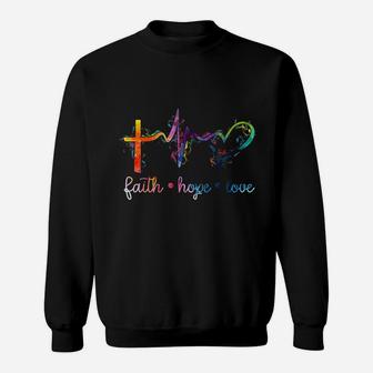 Faith Hope Love Nursing Student Medical Nurse Cool Gifts Sweat Shirt - Seseable