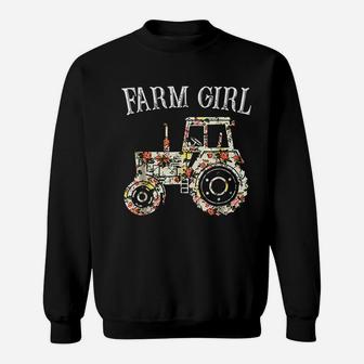 Farm Girl Loves Tractors Loves Life On The Farm Sweat Shirt - Seseable