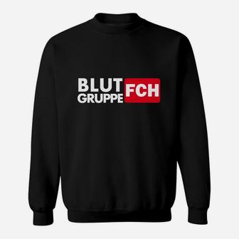 FCH Blutgruppe Fan Sweatshirt, Schwarz mit Aufdruck - Seseable