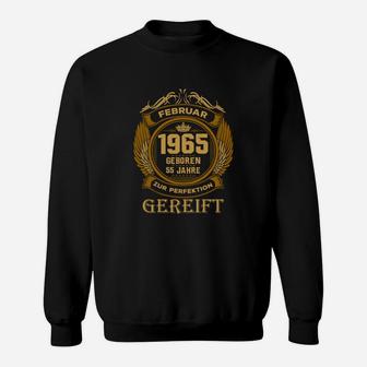 Februar 1965 Perfektion Sweatshirt, 55 Jahre Geburtstagsmotiv - Seseable