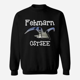 Fehmarn Ostsee Segelboot Design Sweatshirt, Marine Motiv in Schwarz - Seseable