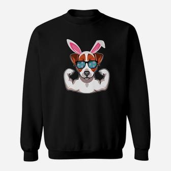 Feist Dog Cool Sunglass Bunny Hat Happy Easter Day Sweat Shirt - Seseable