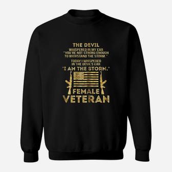 Female Veteran I Am The Storm Sweat Shirt - Seseable