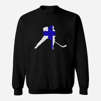 Finland Ice Hockey Shirt Fin Player Finnish Team Stick Puck Black Youth B0713sm6sn 1 Sweat Shirt - Seseable