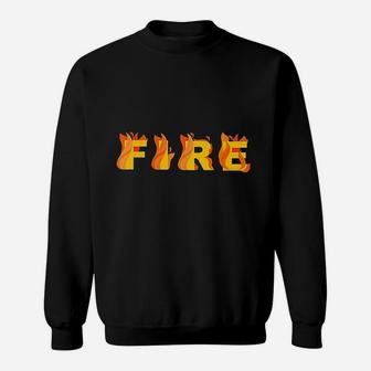Fire Couple Matching Diy Last Minute Halloween Party Costume Sweat Shirt - Seseable