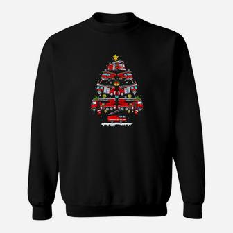 Firefighter Christmas Pajama Fire Truck Funny Fireman Gift Sweat Shirt - Seseable