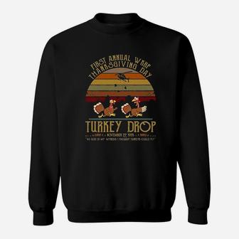 First Annual Wkrp Turkey Drop Vintage Retro Sweat Shirt - Seseable