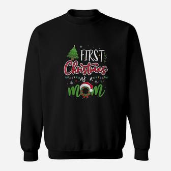 First Christmas As A Mom Funny New Mom Mommy Christmas Sweat Shirt - Seseable