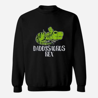 First Time Dad Daddysaurus Rex Funny Dinosaur Gift Sweat Shirt - Seseable