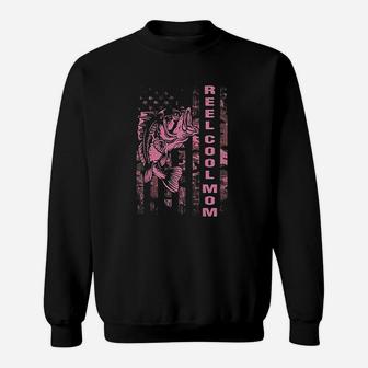 Fishing Mom Pink Camouflage Usa Flag Mothers Day Sweat Shirt - Seseable