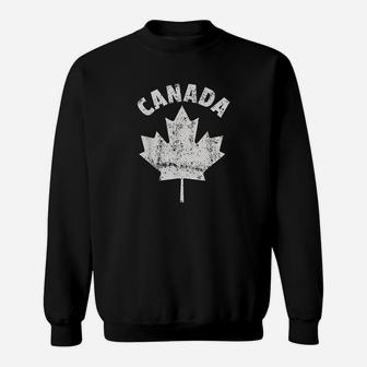 Flag Of Canada Fathers Day Canadian Leaf Vintage Sweat Shirt - Seseable