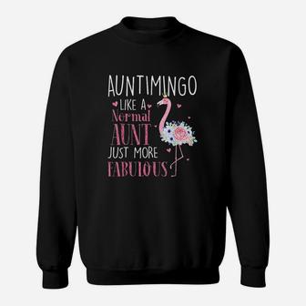 Flamingo Auntimingo Like A Normal Aunt Gifts Funny Grandma Sweat Shirt - Seseable