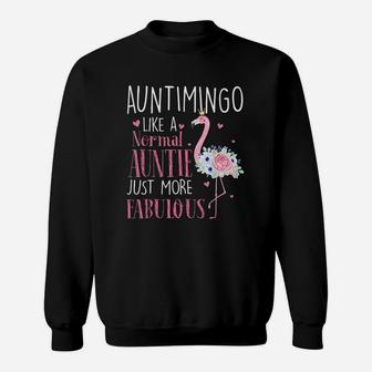 Flamingo Auntimingo Like A Normal Auntie Gifts Funny Grandma Sweat Shirt - Seseable