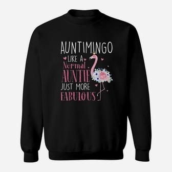 Flamingo Auntimingo Like A Normal Auntie Gifts Funny Grandma Sweatshirt - Seseable