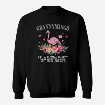 Flamingo Grannymingo Like A Normal Granny Gift Funny Grandma Sweat Shirt - Seseable