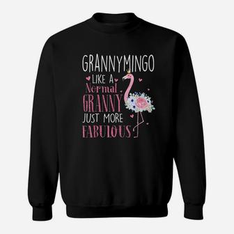 Flamingo Grannymingo Like A Normal Granny Gift Funny Grandma Sweat Shirt - Seseable