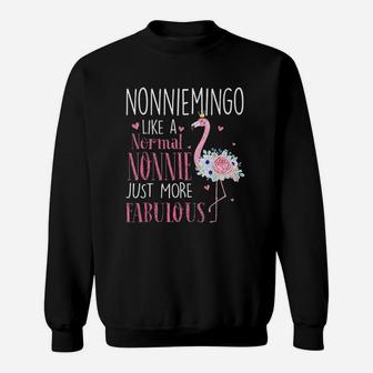 Flamingo Nonniemingo Like A Normal Nonnie Gift Funny Grandma Sweatshirt - Seseable