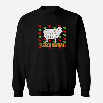 Fleece Navidad Sheep Christmas Puns Funny Christmas Sweat Shirt - Seseable