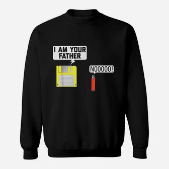 Floppy Disk And Usb Flash Drive Nerdy Father Computer Sweat Shirt - Seseable