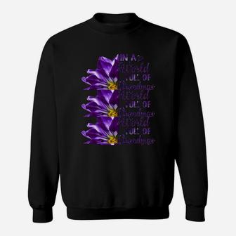 Flower In A World Full Of Grandmas Be A Gg Purple Sweat Shirt - Seseable