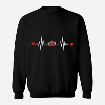 Football Heartbeat Funny Sport Gift For Football Lovers Sweatshirt - Seseable