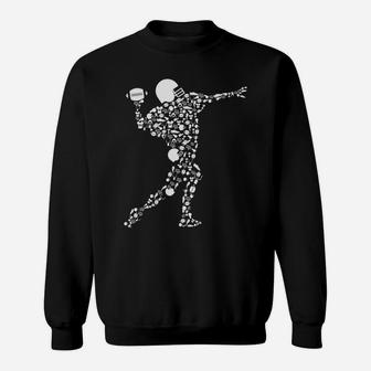 Football Player Doodle Football Elements Funny Gift Sweatshirt - Seseable