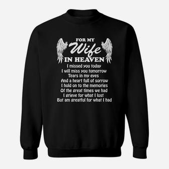 For My Wife In Heaven Sweat Shirt - Seseable