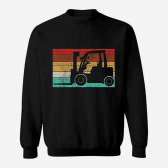 Forklift Construction Retro Vintage Sweat Shirt - Seseable