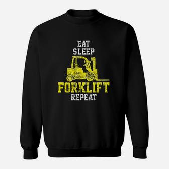 Forklift Construction Vintage Sweat Shirt - Seseable