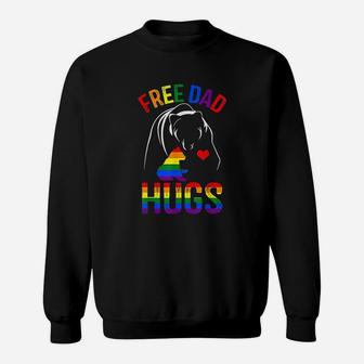 Free Dad Hugs Bear Lover Rainbow Lgbt Pride Sweatshirt - Seseable