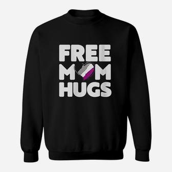 Free Mom Hugs Free Mom Hugs Asexual Pride Lgbtqia Sweat Shirt - Seseable