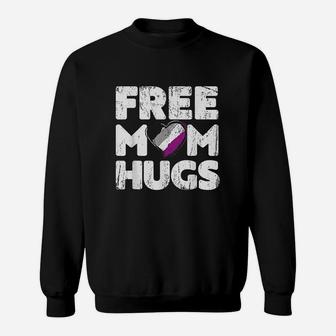 Free Mom Hugs Free Mom Hugs Asexual Pride Sweat Shirt - Seseable