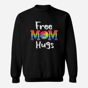 Free Mom Hugs Lgbt Pride Parades Daisy Flower Sweat Shirt - Seseable