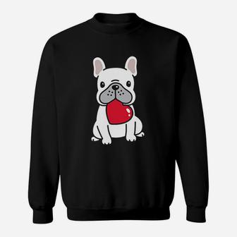 French Bulldog Kawaii Heart Sweat Shirt - Seseable