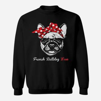 French Bulldog Mom Red Bowtie Sweat Shirt - Seseable